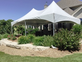 20' by 20' frame tent rental Wisconsin