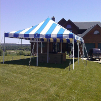 20 by 30 foot Striped Tent rental in Wisconsin