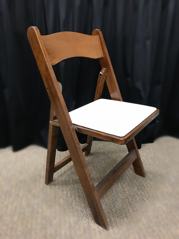 Fruitwood resin Folding Chair with Tan Seat